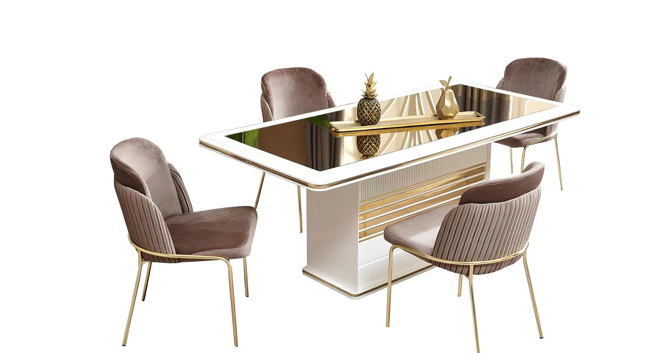 Essgruppe Stilvolles Esszimmer-Set aus Holz mit eleganten Stühlen
