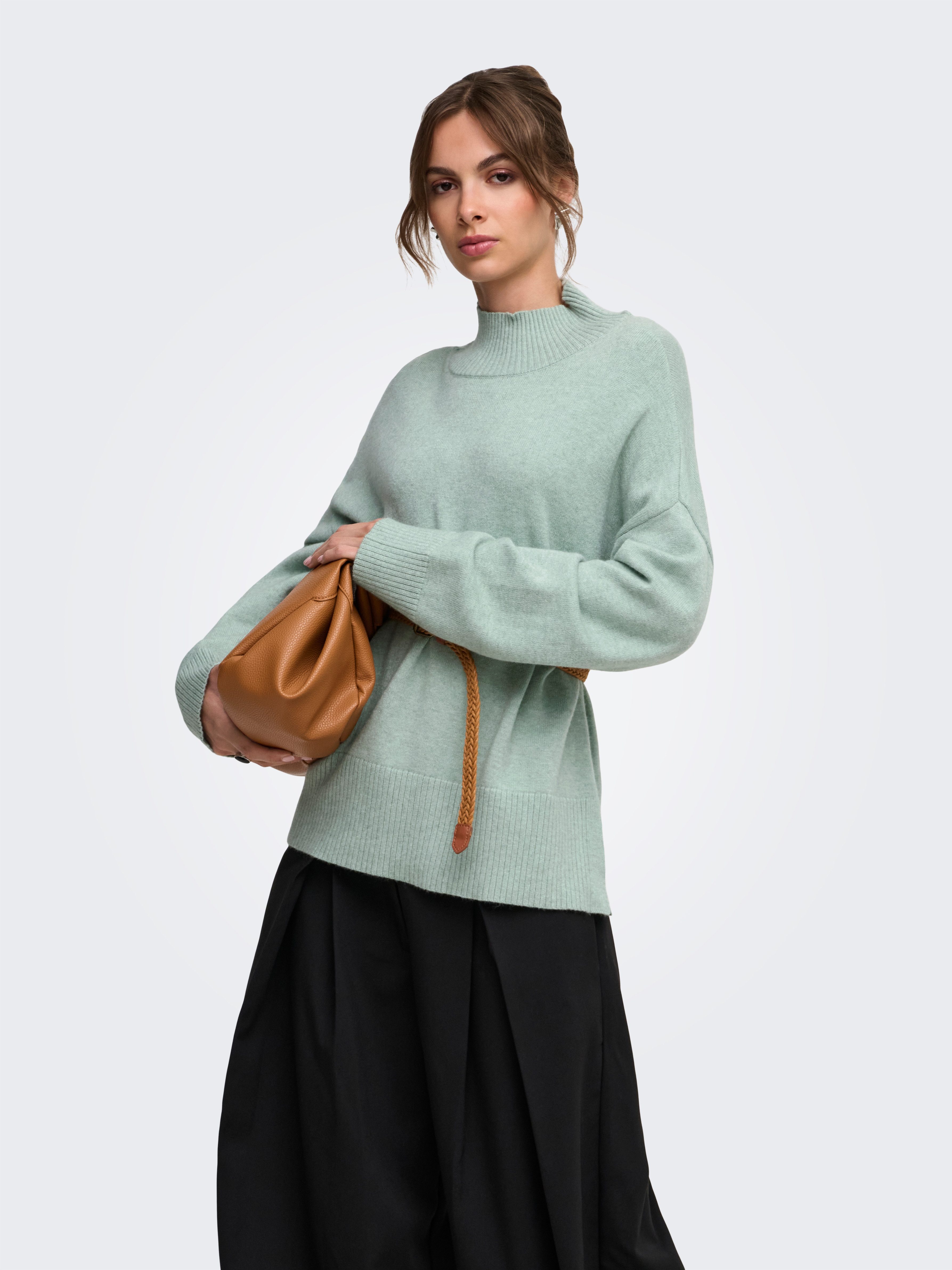 ONLY Strickpullover ONLMARY LS HIGH NECK SLIT KNT NOOS Viskosemischung, regular fit