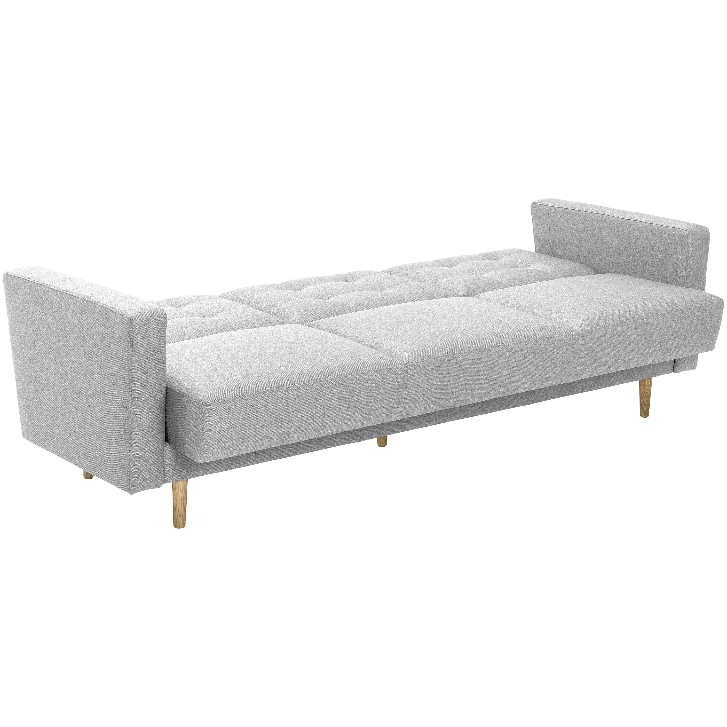 Sofa hellgrau Max Sofa Bettfunktion 3-Sitzer Winzer® Jasmin, mit