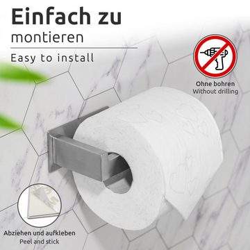 ECENCE Toilettenpapierhalter Toilettenpapierhalter ohne Bohren selbstklebend in