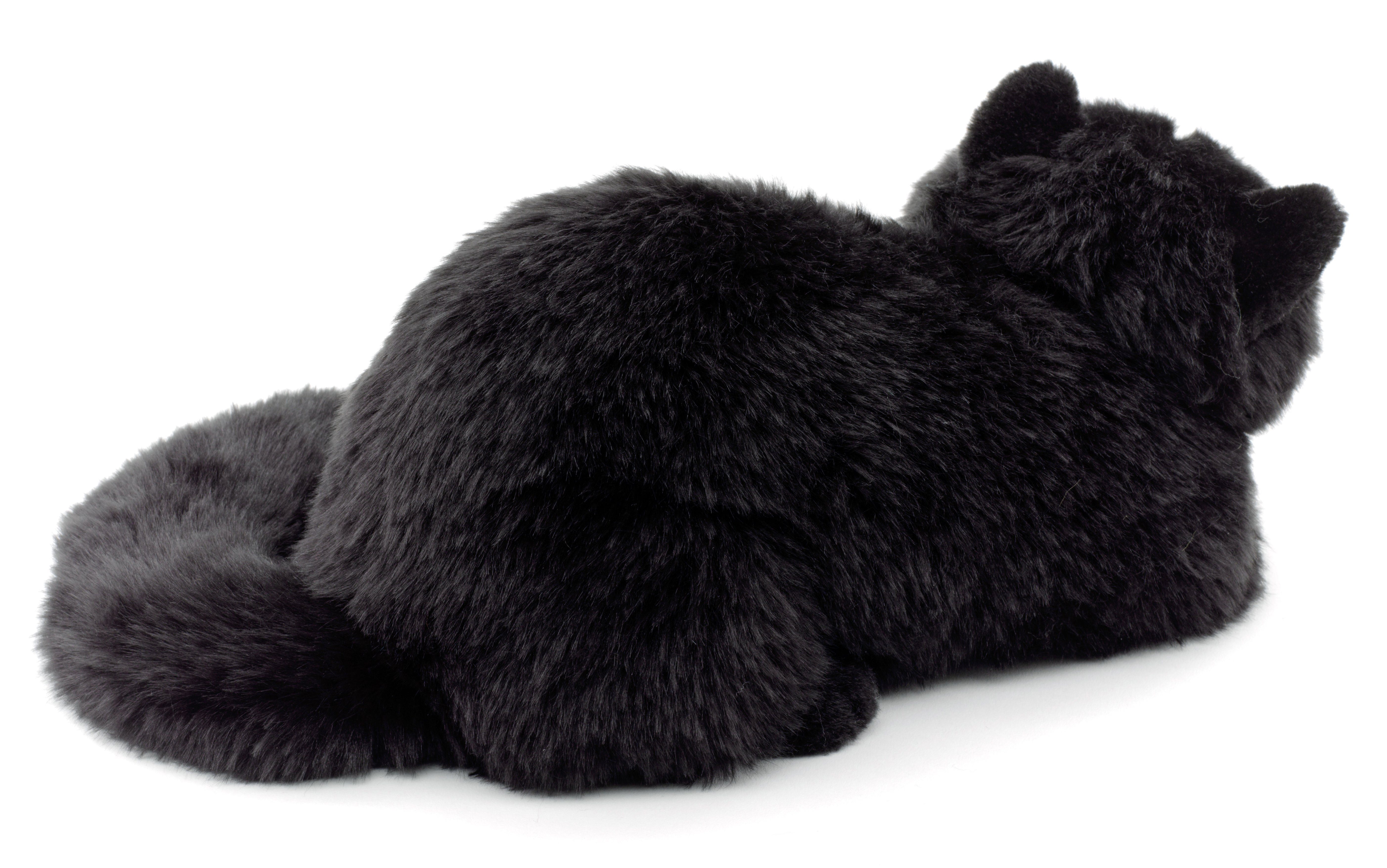 - % 31 Plüsch-Katze, Uni-Toys Kuscheltier schwarz zu liegend recyceltes Perserkatze, Plüschtier, (Länge) 100 Füllmaterial - cm