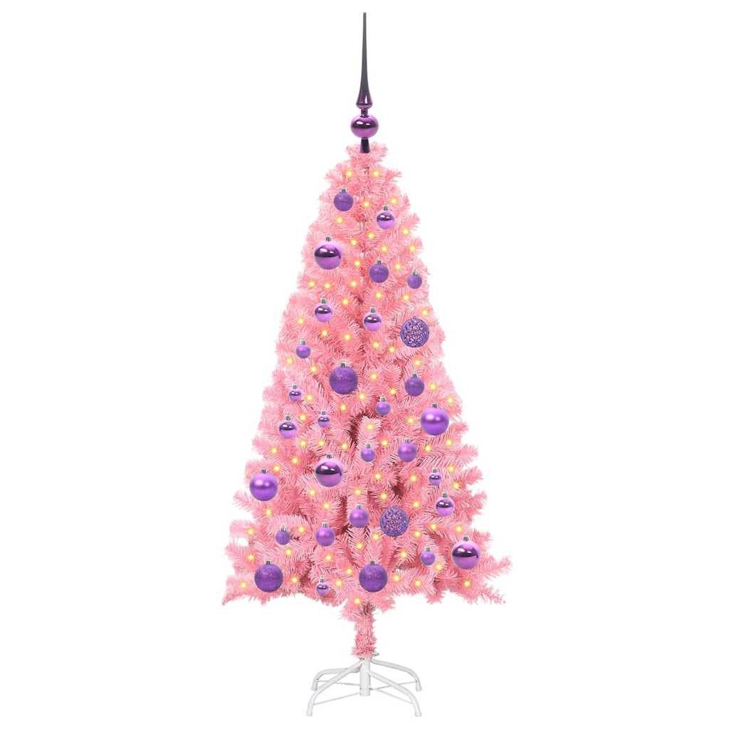 vidaXL Künstlicher Weihnachtsbaum Weihnachtsbaum Rosa 120 cm PVC