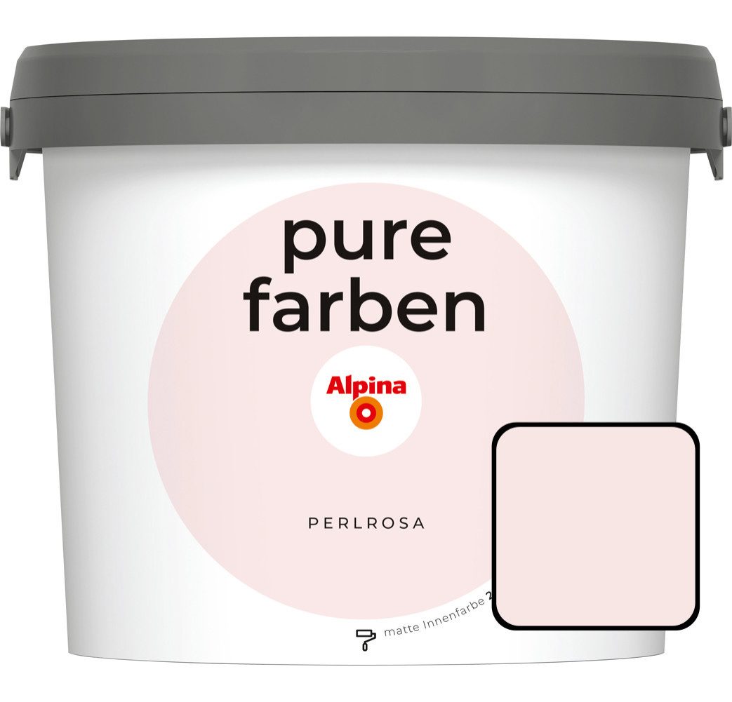 Alpina Wandfarbe Alpina Pure Farben Wandfarbe perlrosa 2,5 L