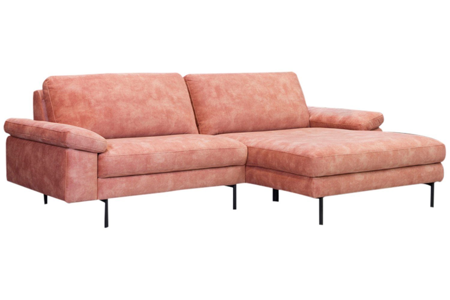 rosa rechts Velvet Recamiere Ecksofa KAWOLA Sofa od. VISAO, links Farben versch.