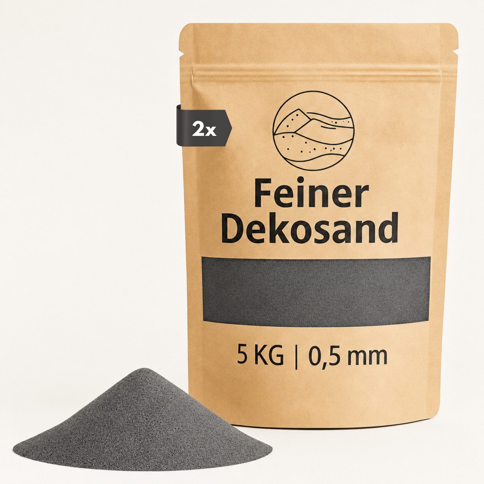 matches21 HOME & HOBBY Dekosand Deko-Sand anthrazit 10 kg für Vasen, Gläser & Streudeko (1-St), Bunter Farbsand als feiner Deko- & Bastelsand