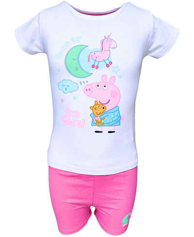 Peppa Pig Schlafanzug Peppa Wutz - Reach for the Stars (2 tlg) Mädchen Shorty aus Baumwolle Gr. 92-116 cm