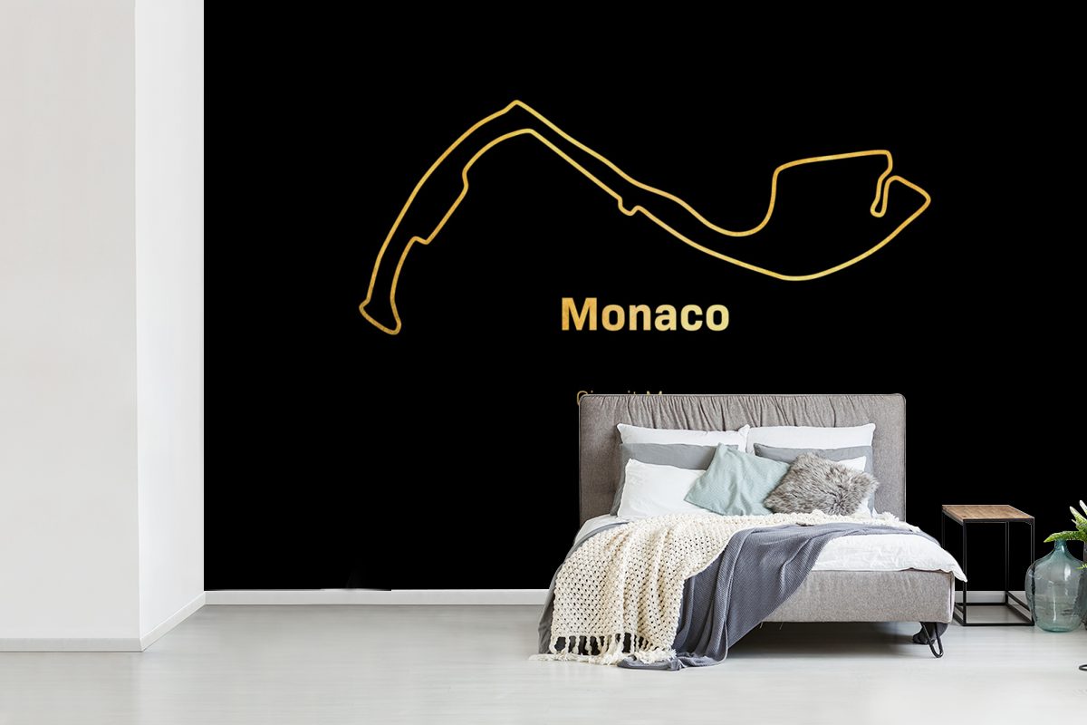 Monaco, Tapete Schlafzimmer, Vinyl - Rennstrecke bedruckt, Wohnzimmer, Kinderzimmer, - MuchoWow Wallpaper Matt, Fototapete F1 (6 für St),