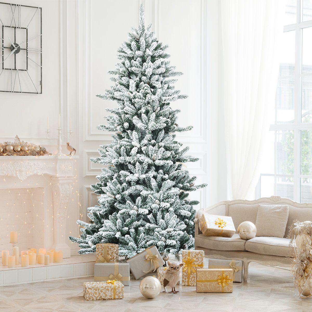 COSTWAY Künstlicher Weihnachtsbaum »Bleistift Weihnachtsbaum«, 210cm, mit  1108 Spitzen PVC Nadeln und Metallständer online kaufen | OTTO