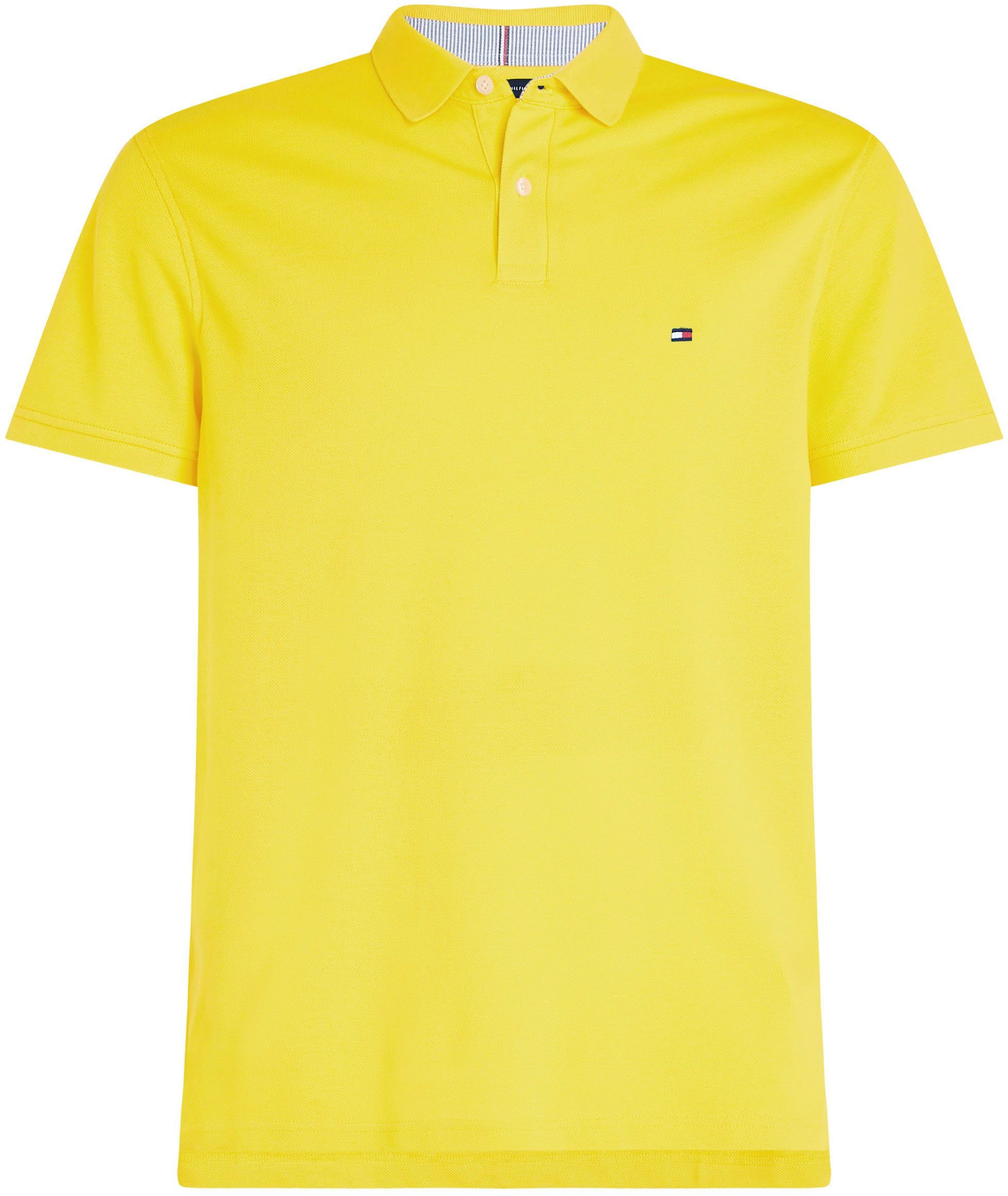 Kontraststreifen POLO am mit 1985 Tommy Yellow Hilfiger innen REGULAR Vivid Hilfiger Kragen Poloshirt Tommy