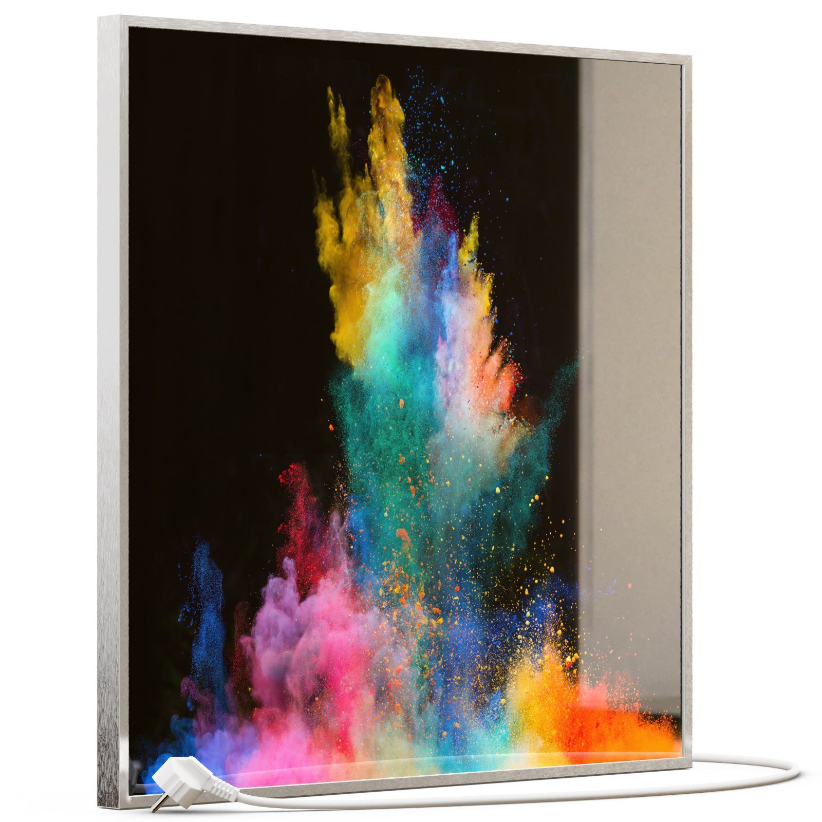 STEINFELD Heizsysteme Infrarotheizung, Glas Bild 350W-1200W, Inklusive Thermostat, 030 Farbexplosion
