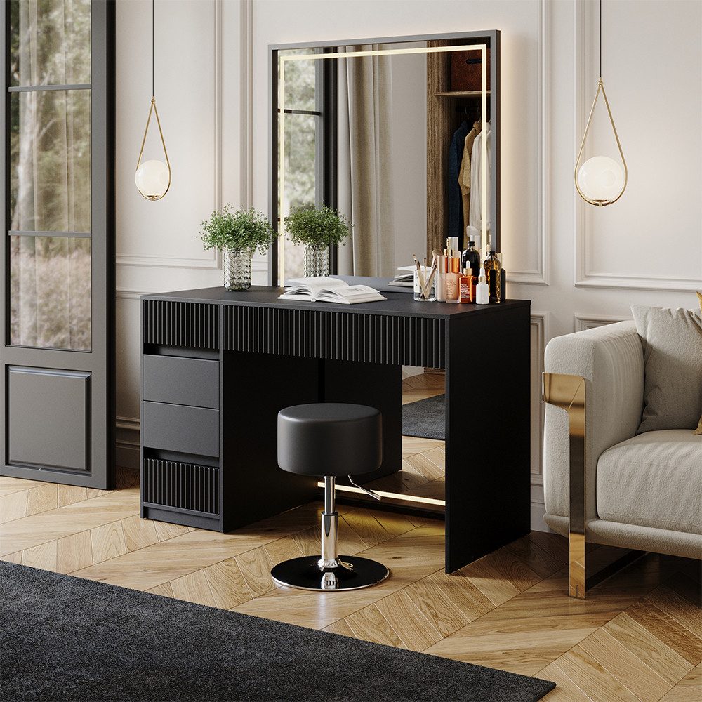 Vicco Schminktisch Omira, Schwarz, 120 cm günstig online kaufen