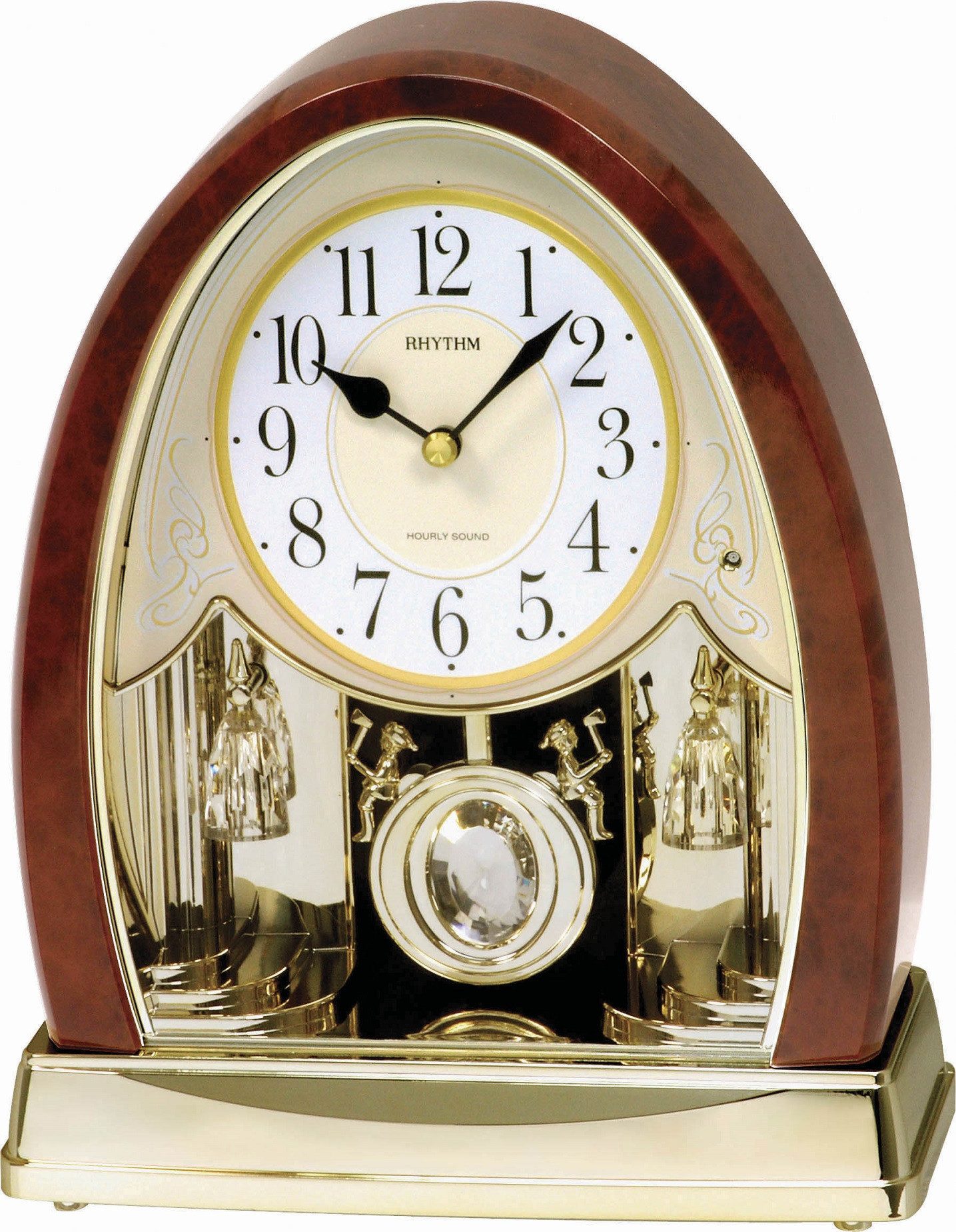 Pendeltischuhr Tischuhr Quartz, Stündliche Melodie, Lautstärkenregelung, Rhythm 7636