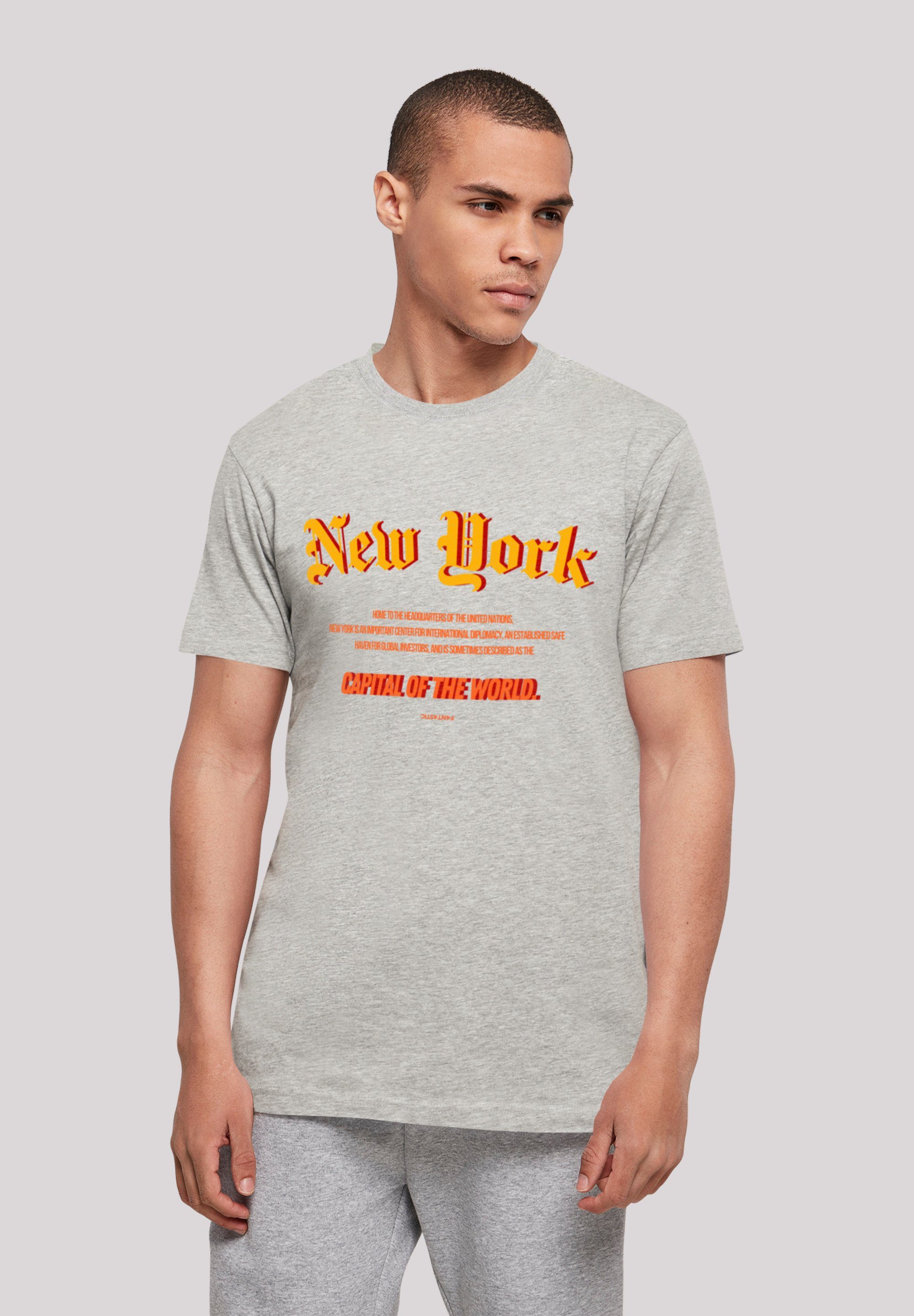 F4NT4STIC T-Shirt New York TEE UNISEX Print heather grey