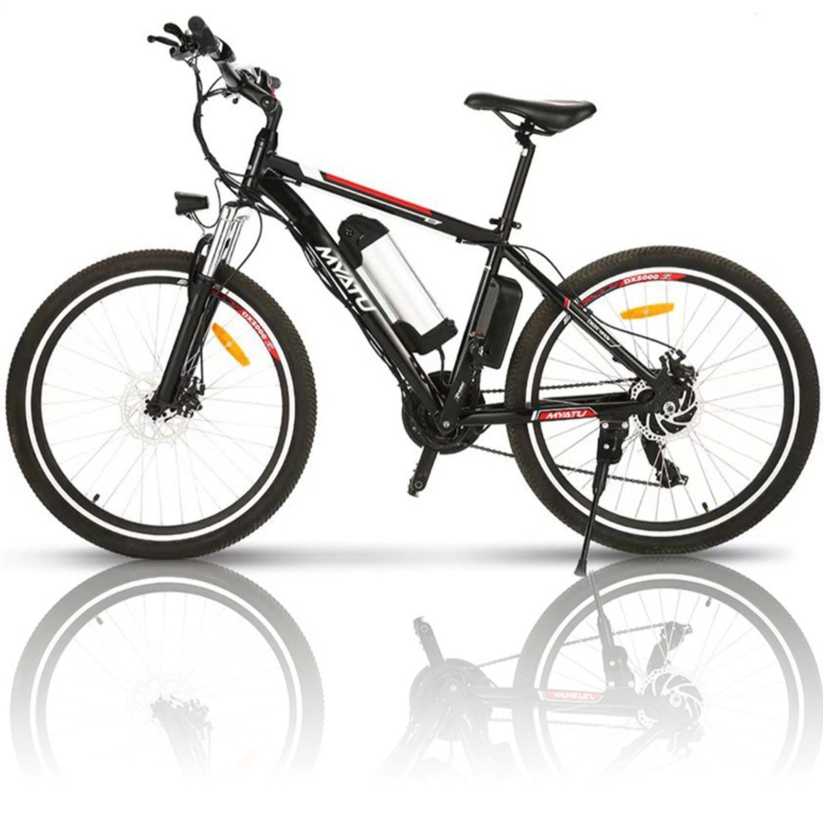 Myatu E-Bike Elektrofahrrad, 26 Zoll E-Mountainbike mit 10.4AH Batterie, 21 Gang, Tretlagerschaltung, 250-W-Hinterradnabenmotor, Elektro Pedelec für Herren und Damen