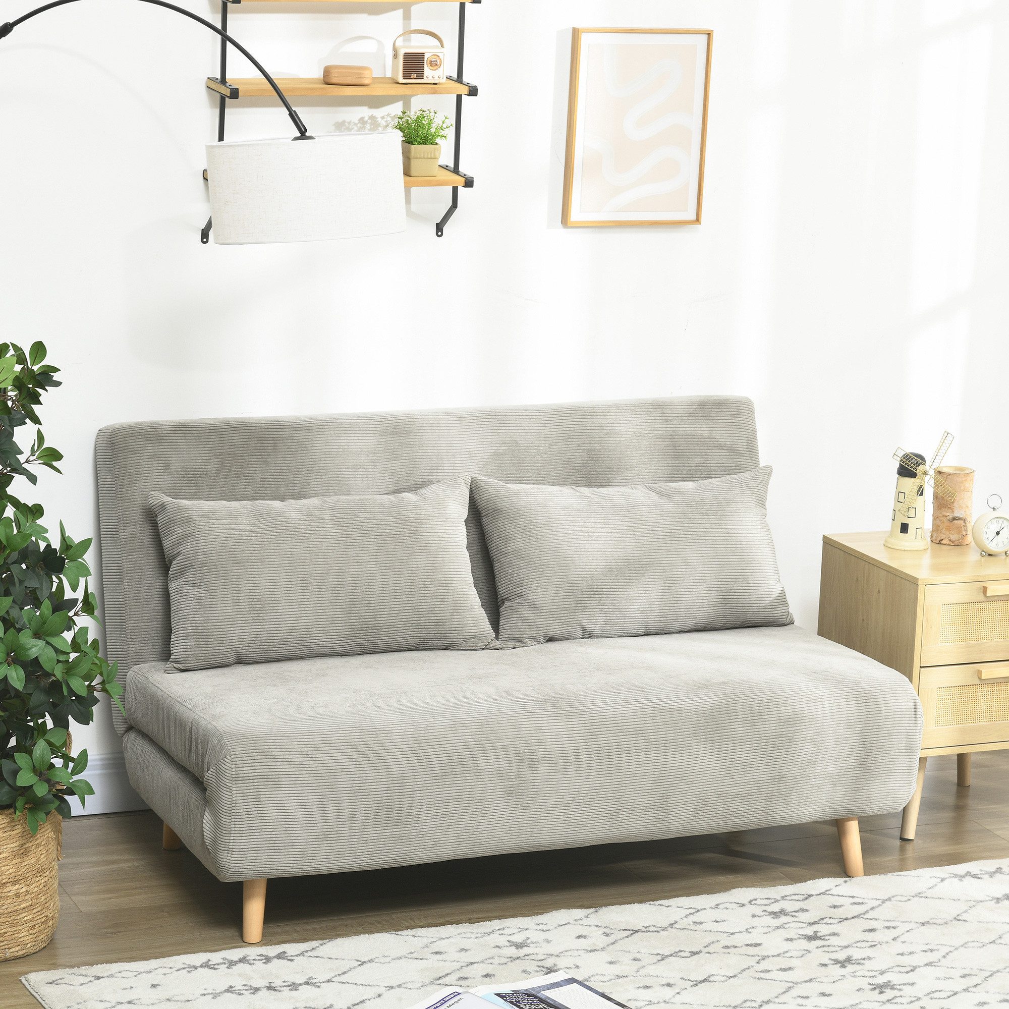 HOMCOM Schlafsofa Doppelschlafsofa mit 3-fach verstellbarer Rückenlehne und günstig online kaufen
