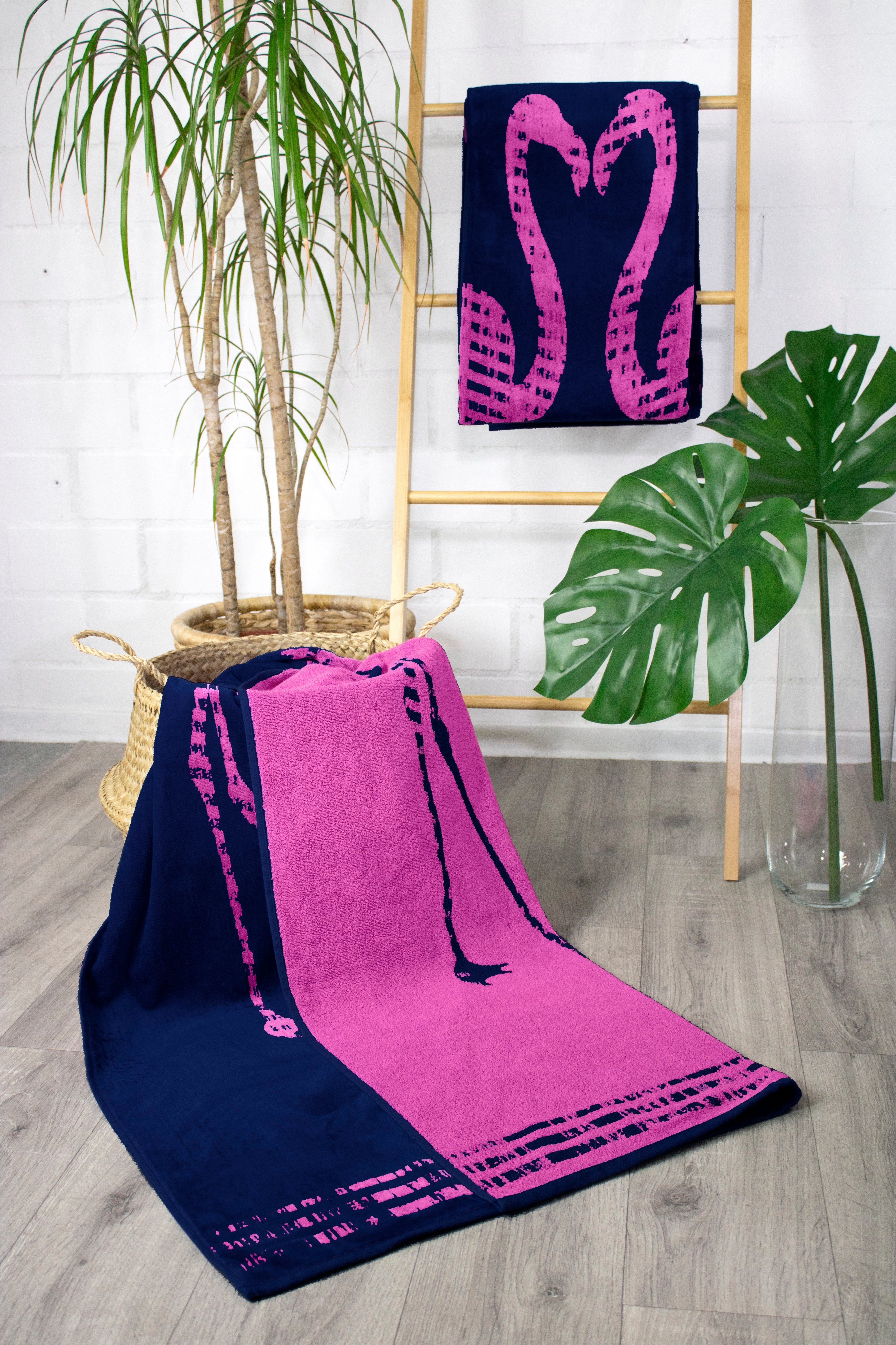 jilda-tex Strandtuch, Frotteevelours (1-St), weiche Frottee-Veloursqualität günstig online kaufen