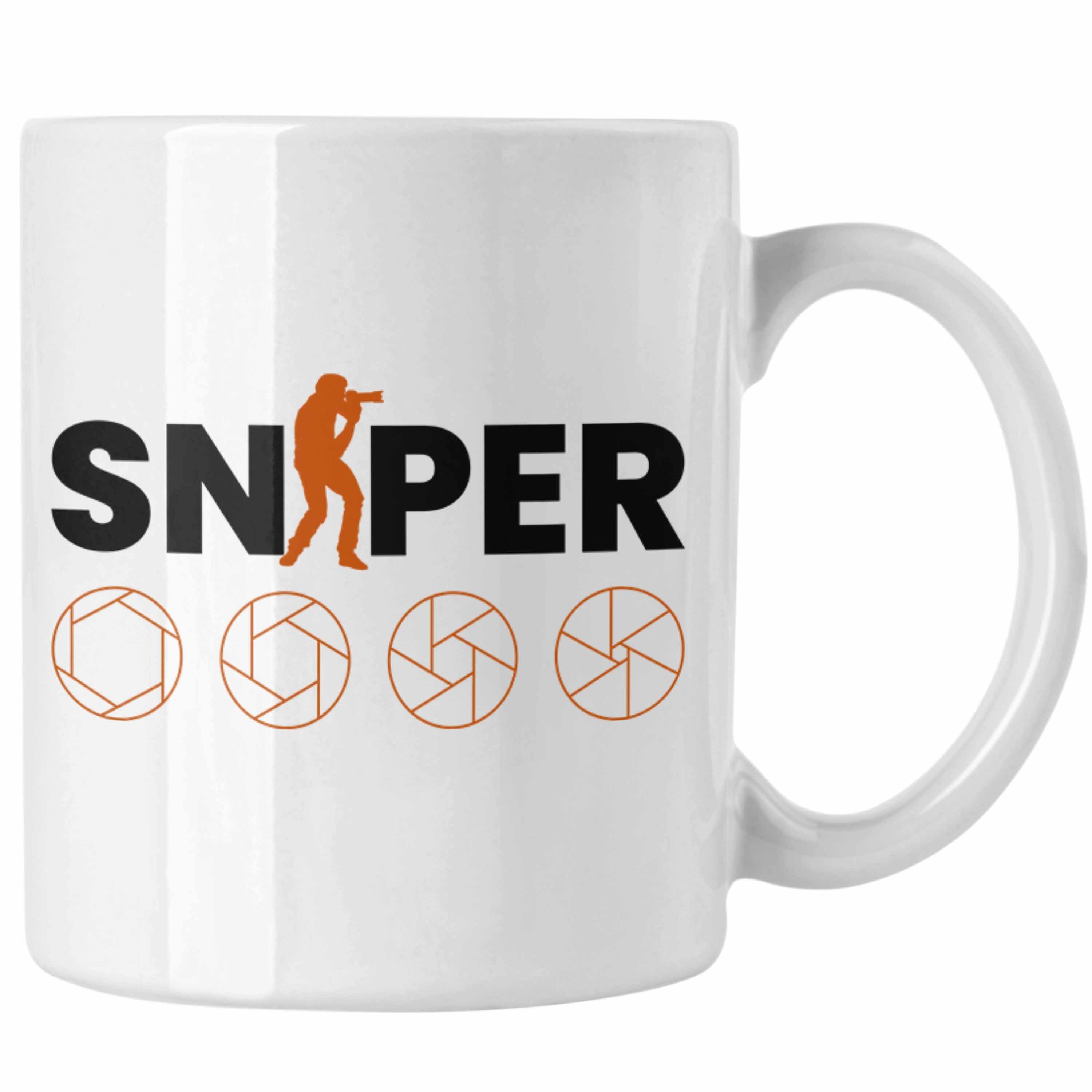 Trendation Tasse Sniper Fotograf Tasse Geschenk Weiss