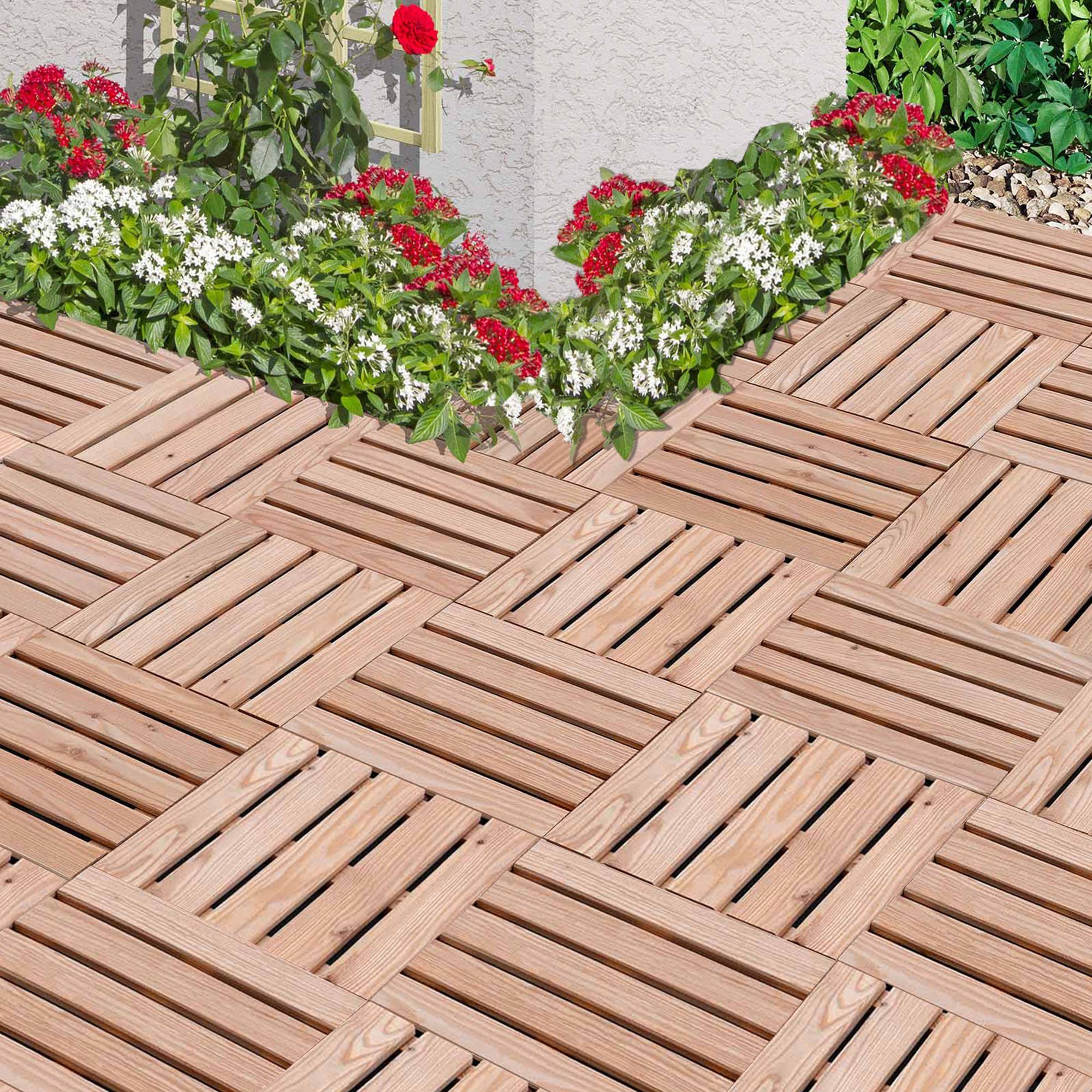 Endorphin Holzfliesen Holzfliesen aus Lärche 40x40 cm 6er Set [0,96qm]