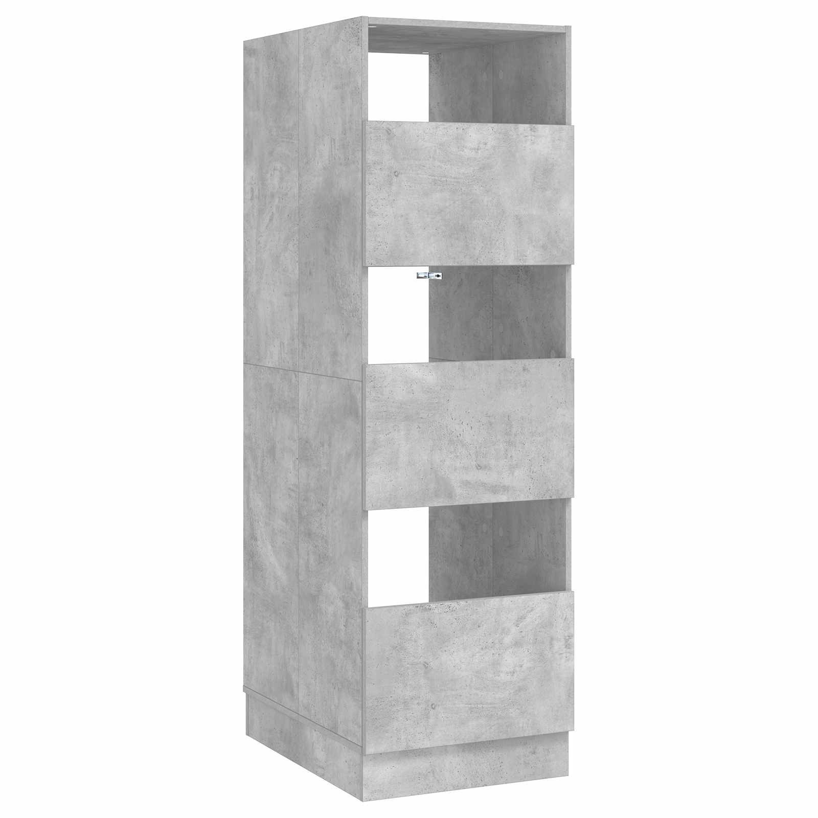 vidaXL Seitenschrank Wäscheschrank mit Speicher Beton 50 x 68 x 162 cm Holzwerkstoff (1-St)