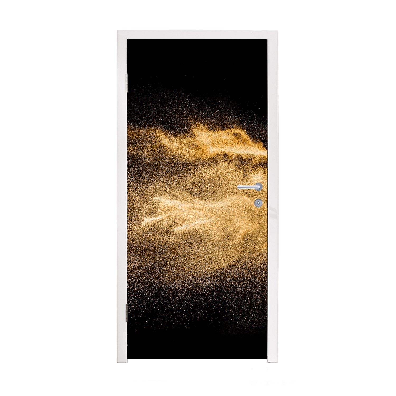 MuchoWow Türtapete Sand - Gold - Schwarz - Luxus - Kunst, Matt, bedruckt, (1 St), Fototapete für Tür, Türaufkleber, 75x205 cm