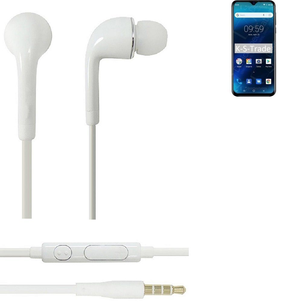 A60 weiß K-S-Trade mit für In-Ear-Kopfhörer Headset 3,5mm) Mikrofon (Kopfhörer Lautstärkeregler Blackview u