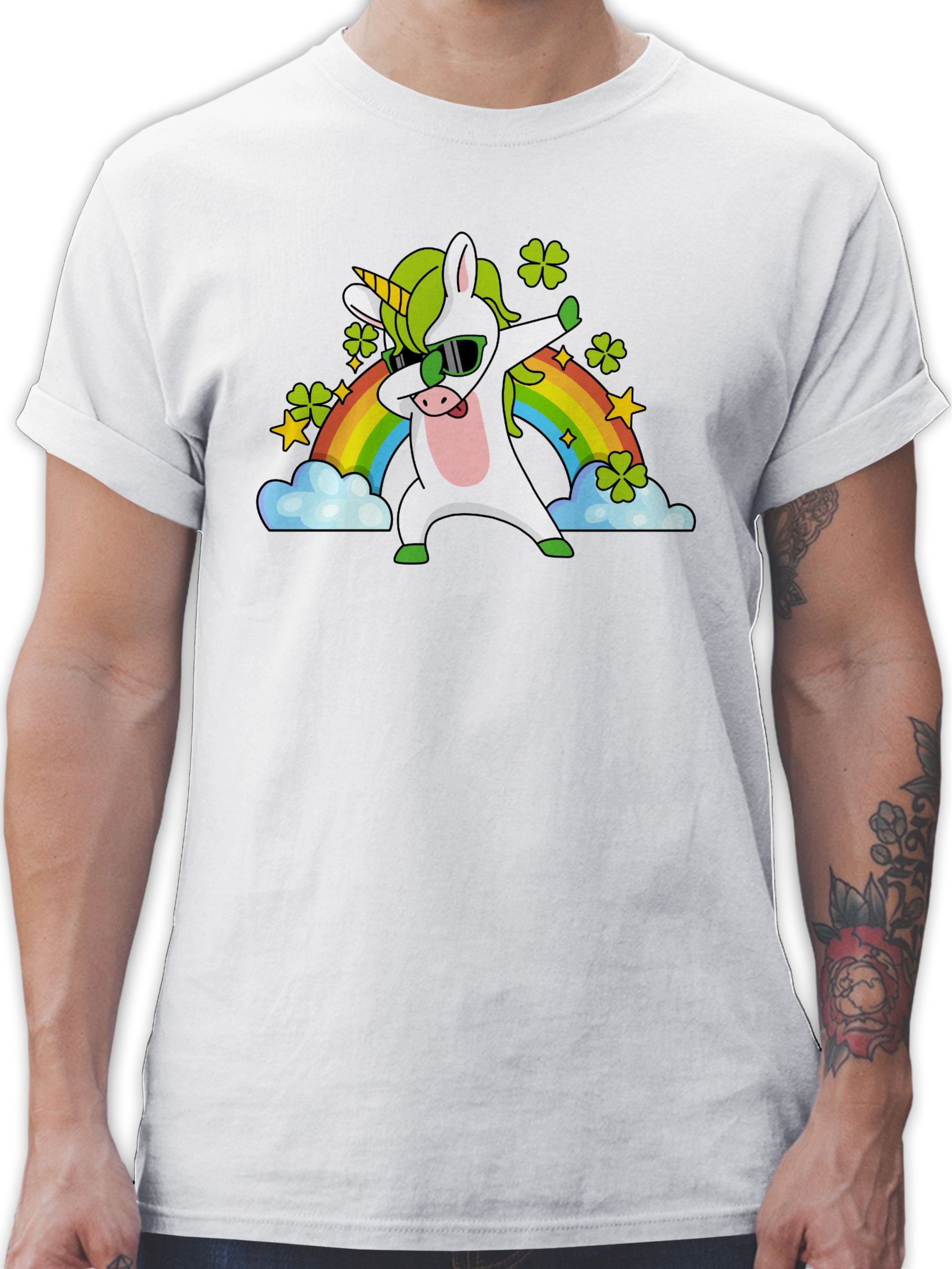 Shirtracer Dabbendes Einhorn Kleeblatt Regenbogen St. Patricks Day