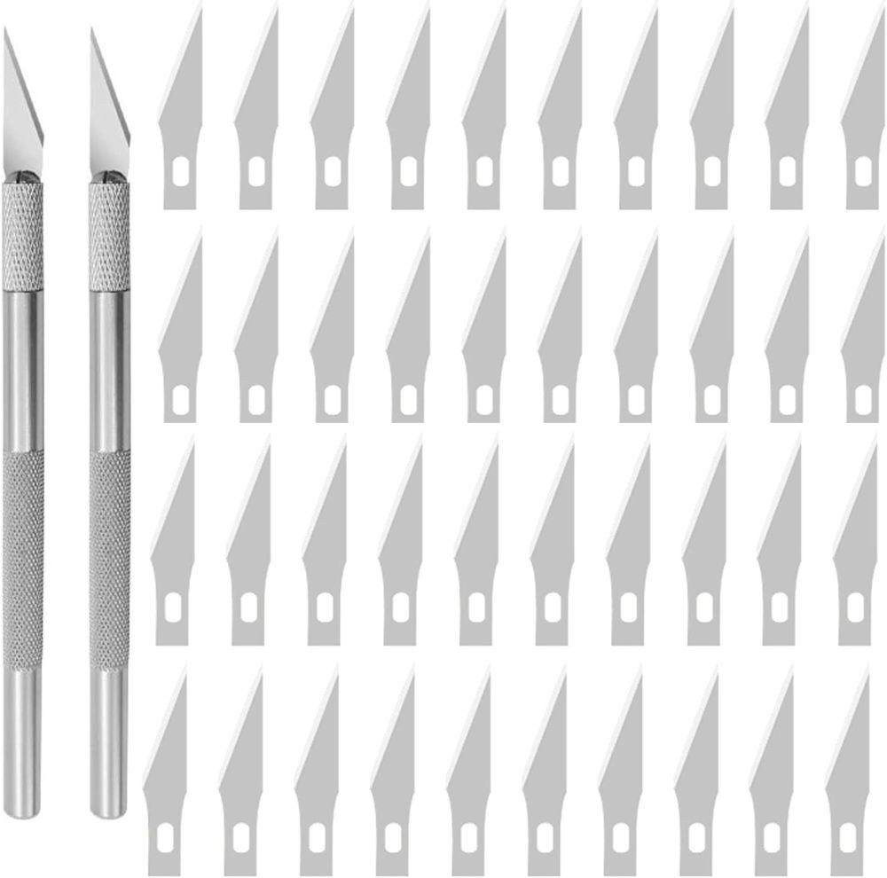 Bastelmesser Graviermesser Set rutschfest Metall inkl 40 Klingen #11 DE.