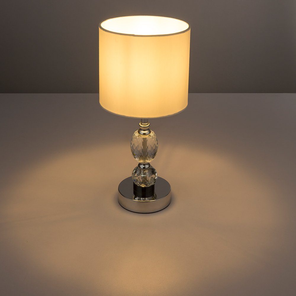 Nachttischlampe Glasfuss nicht Leuchtmittel Tischleuchte inklusive, etc-shop Kristallglas Tischleuchte,