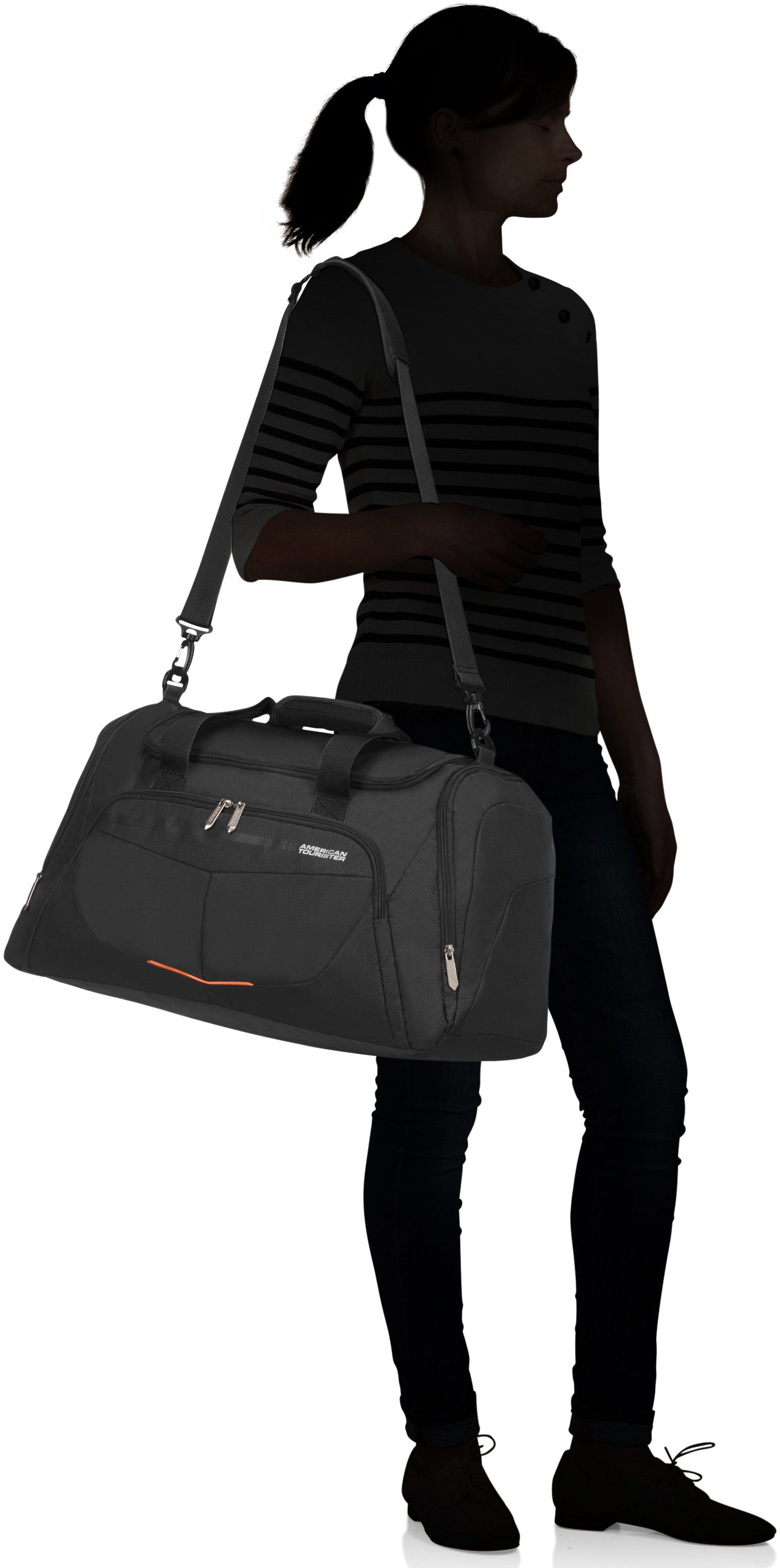 Tourister® Reisetasche American schwarz mit Trolley-Aufsteck-System Summerfunk,
