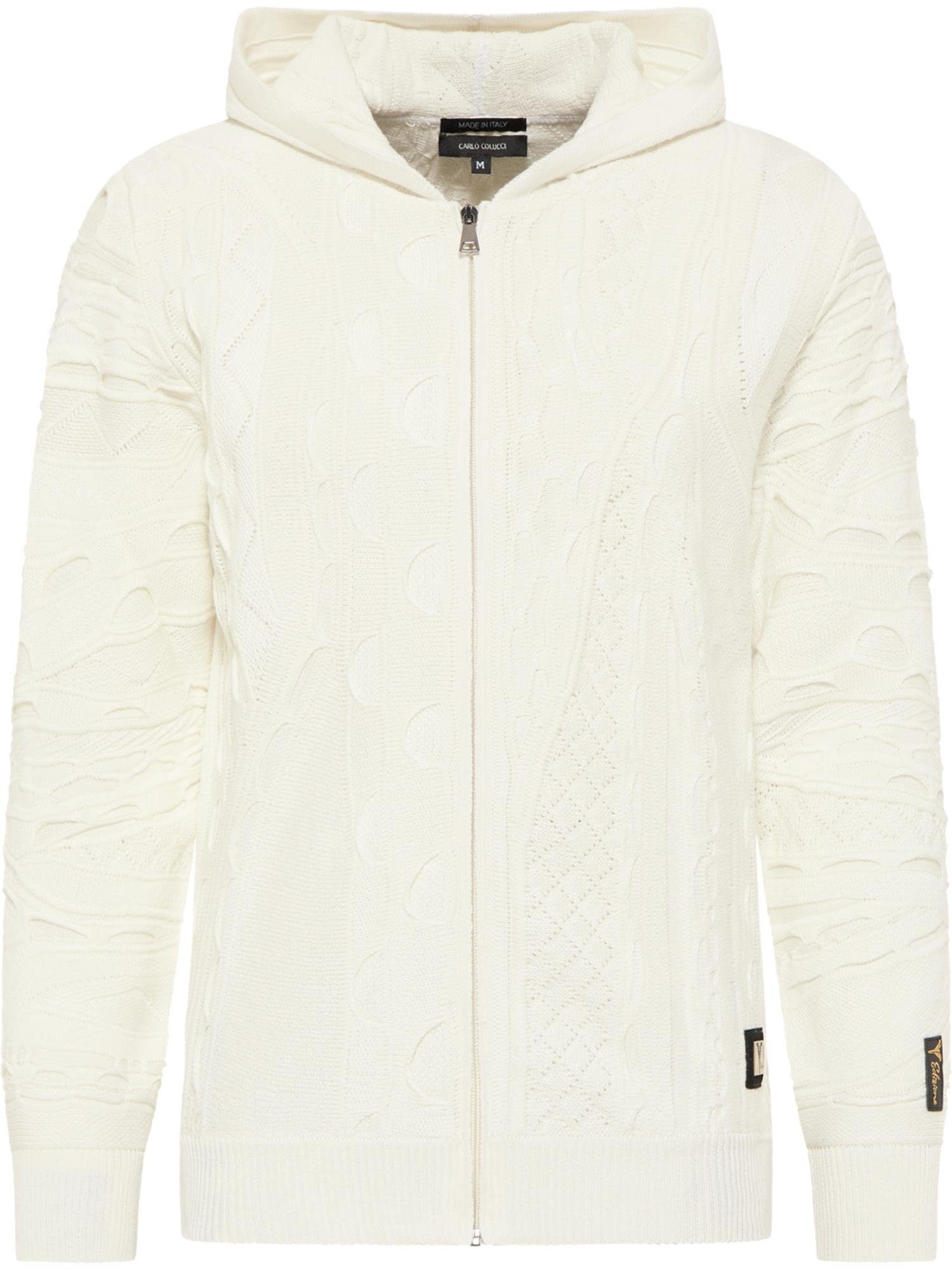 CARLO COLUCCI Kapuzenstrickjacke Copello Beige