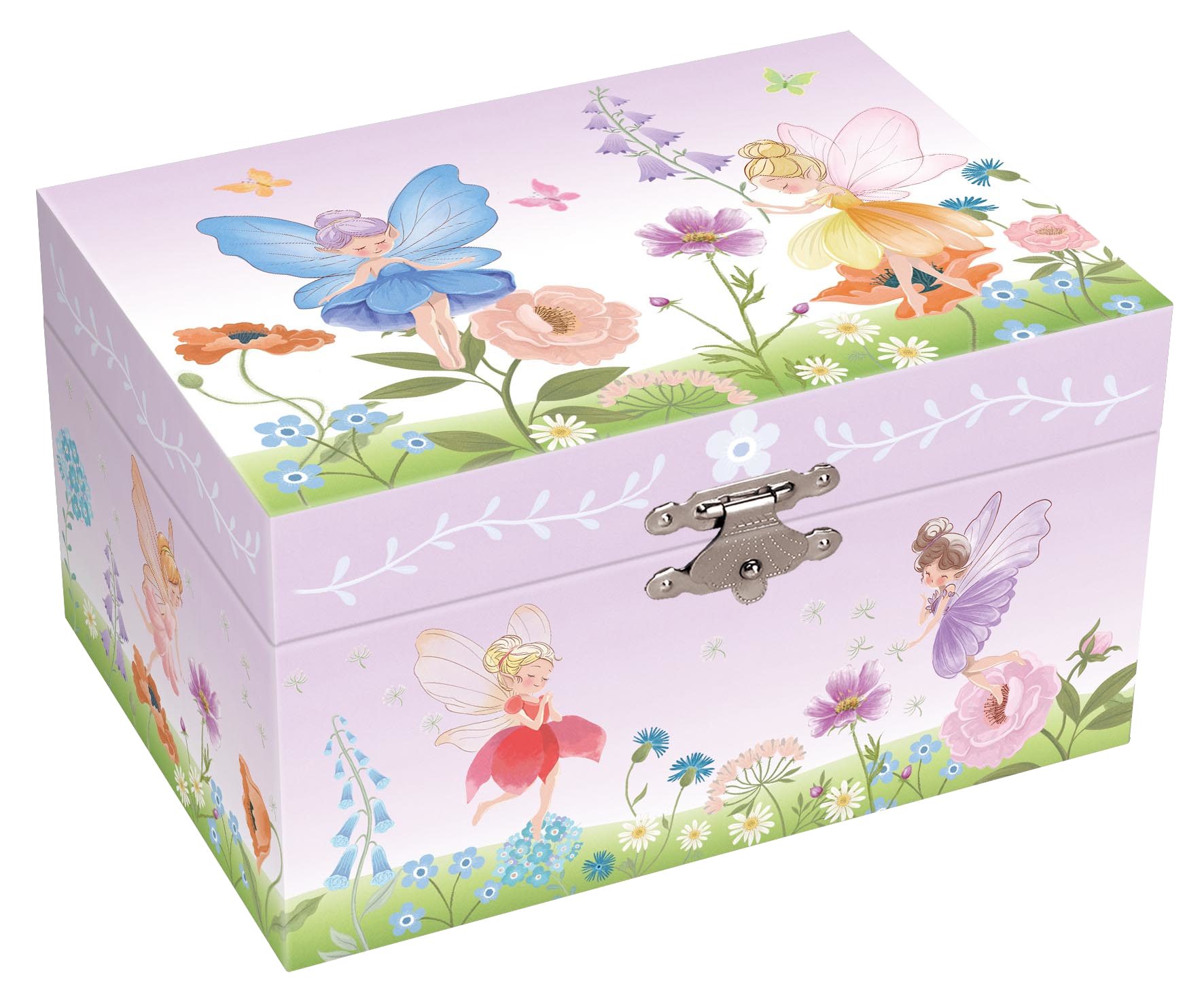 Musicboxworld Spieluhr Spieluhr - Schmuckschatulle mit Elfen und Blumen