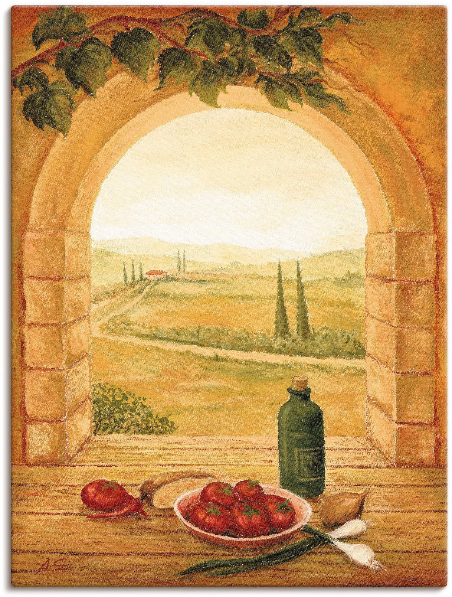 Artland Leinwandbild Fensterblick, Fensterblick (1 St), auf Holzrahmen gespannt