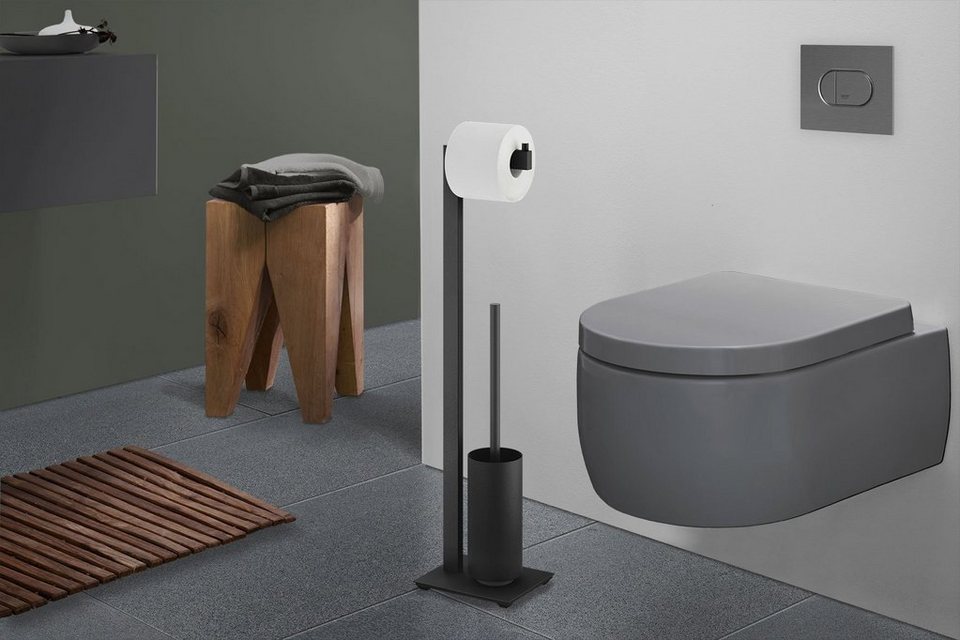 schwarz 40856 Zack Scala Toilettenbutler Zack WC-Garnitur (1-St) Toilettenpapierhalter Edelstahl
