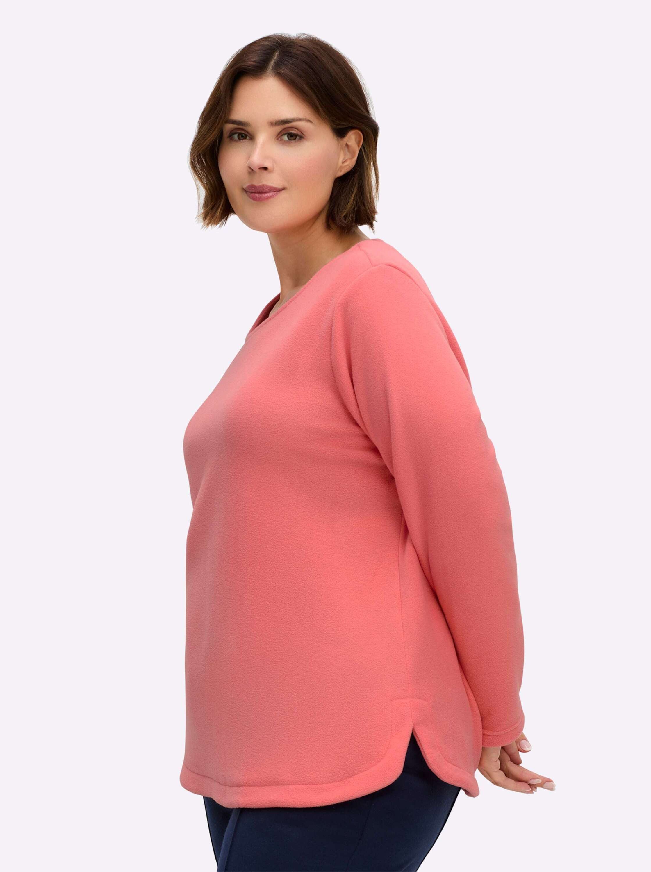 Sieh an! Fleeceshirt Fleece-Shirt Langarm Länge ca. 70 cm