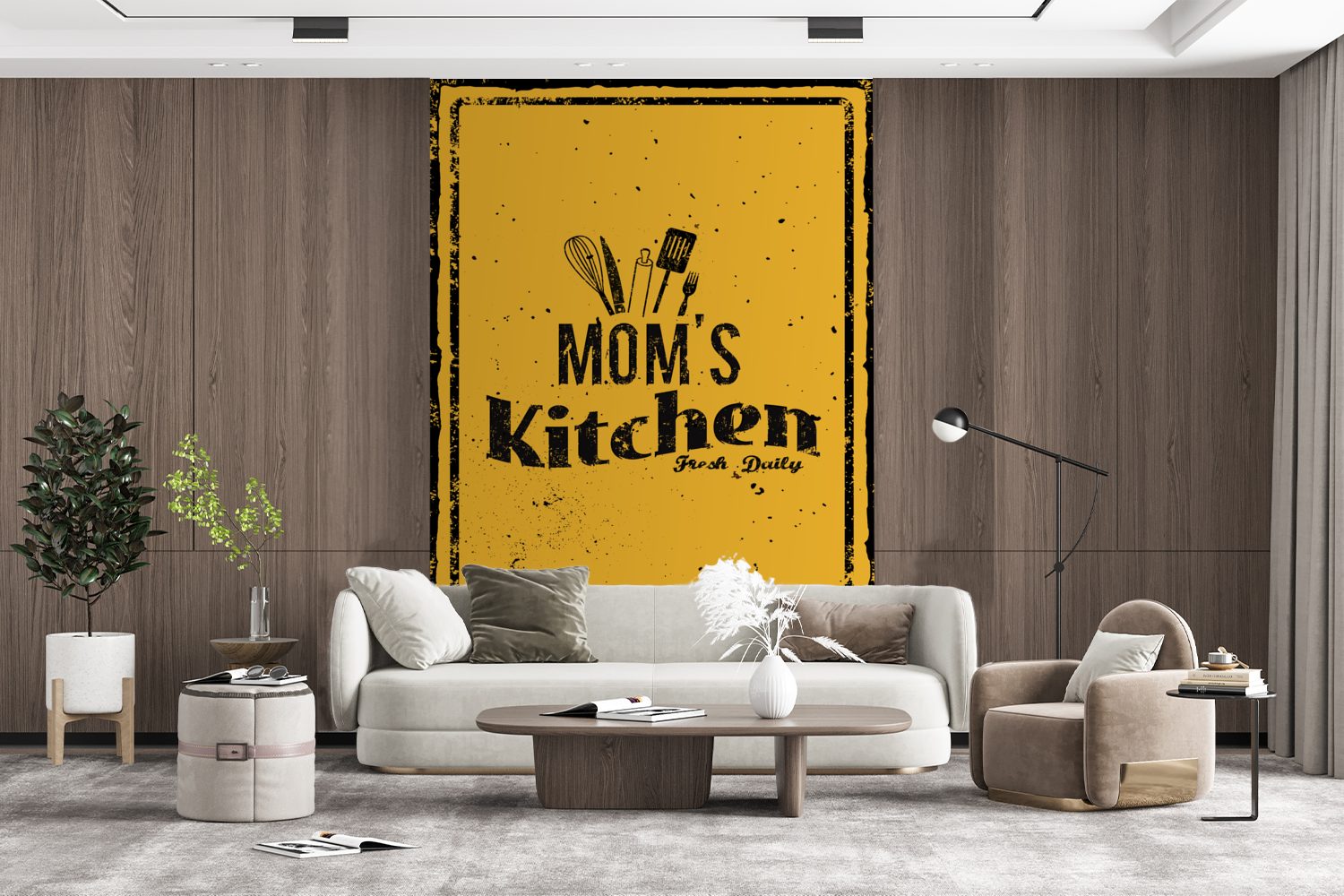 MuchoWow Fototapete Küche - Mutter für Matt, St), bedruckt, Tapete Wohnzimmer, Wandtapete Montagefertig (3 Vintage, - Vinyl