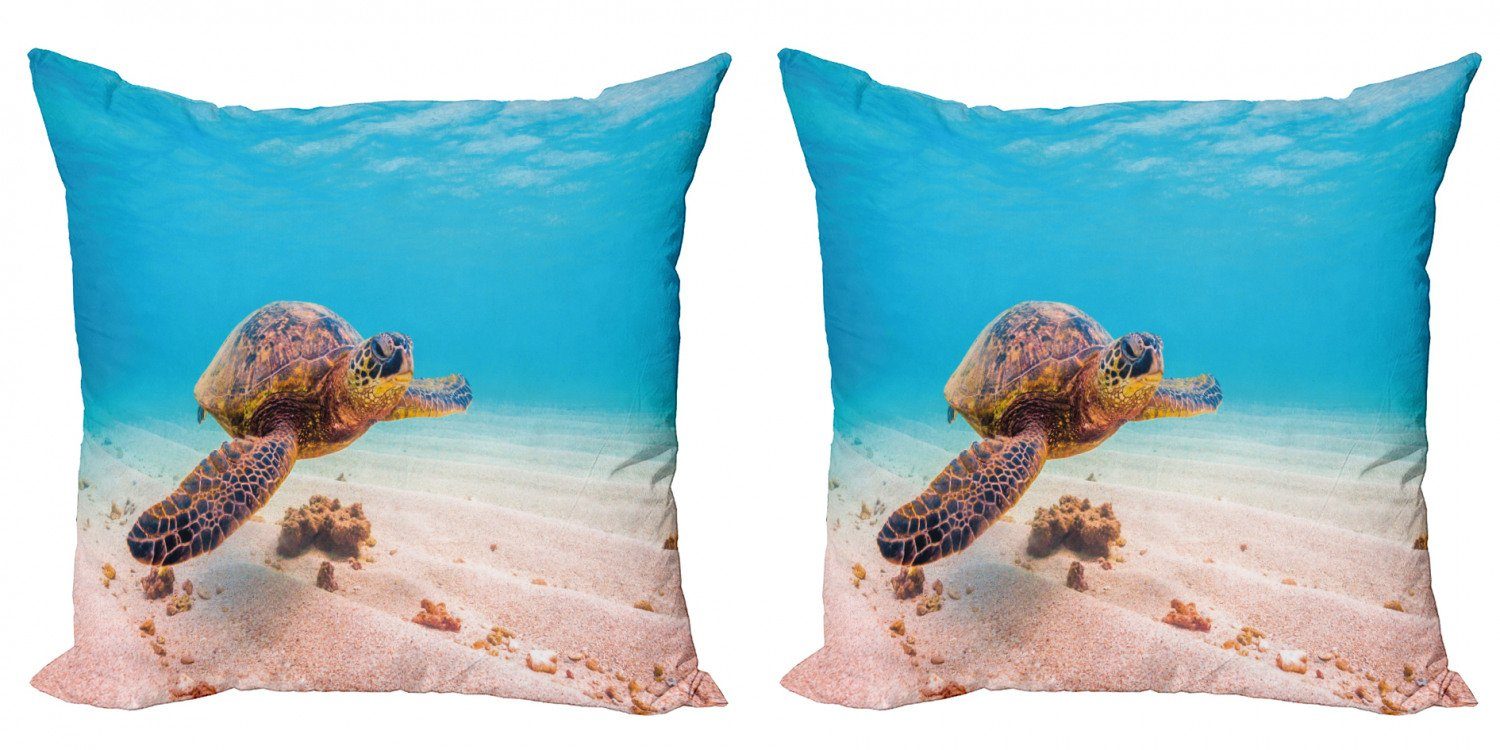 Kissenbezüge Modern Accent Doppelseitiger Digitaldruck, Abakuhaus (2 Stück), hawaiisch Sea Turtle Underwater
