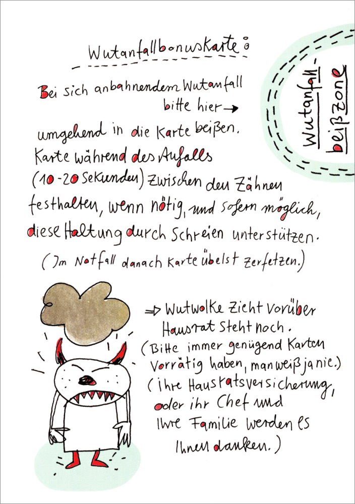 "Wutanfallbonuskarte: Postkarte anbahnendem Bei Wutanfall sich ..."