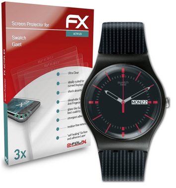 atFoliX Schutzfolie Displayschutzfolie für Swatch Gaet, (3 Folien), Ultraklar und flexibel