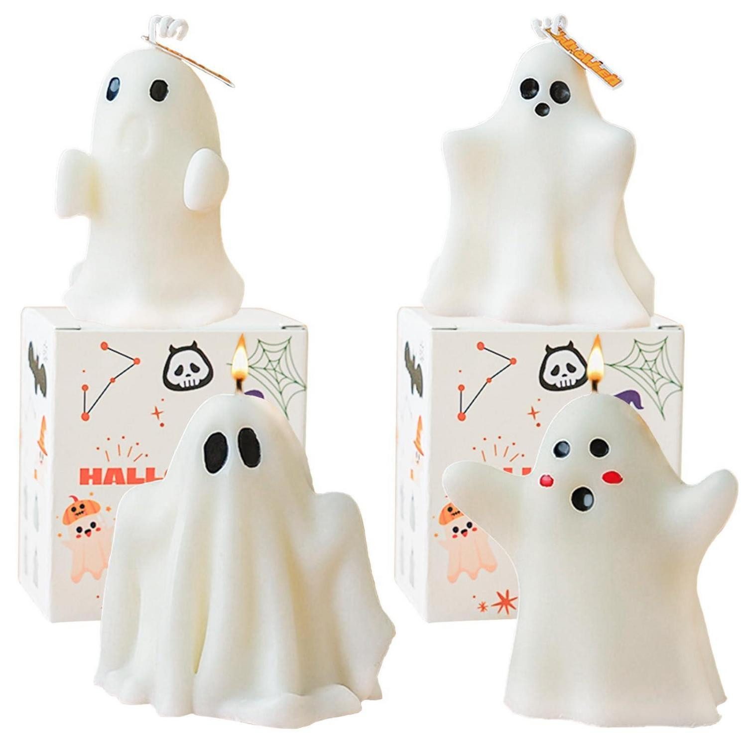 LuxusKollektion Duftkerze Halloween Kerzen Gespenster 4er Set Sojawachs