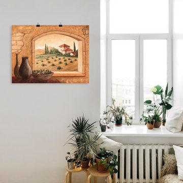 Artland Wandbild Toskana, Fensterblick (1 St), als Alubild, Outdoorbild, Leinwandbild, Poster in verschied. Größen