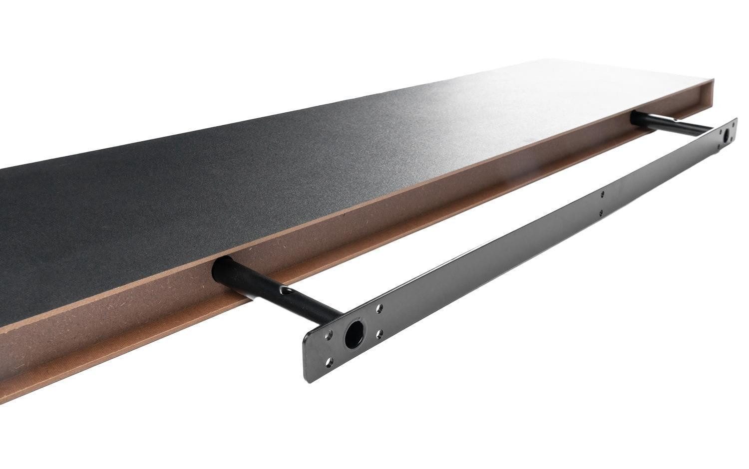 Home4You Wandboard MIKI, B 100 x H 23,5 cm, Schwarz matt, MDF, PVC, 1-tlg., 1 Ablagefläche