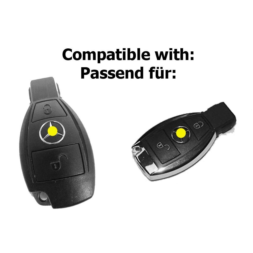 mt-key Schlüsseltasche Tasten Autoschlüssel W906 Softcase Smartkey für Silikon E Sprinter Benz Pink, Schutzhülle Mercedes C-Klasse 2