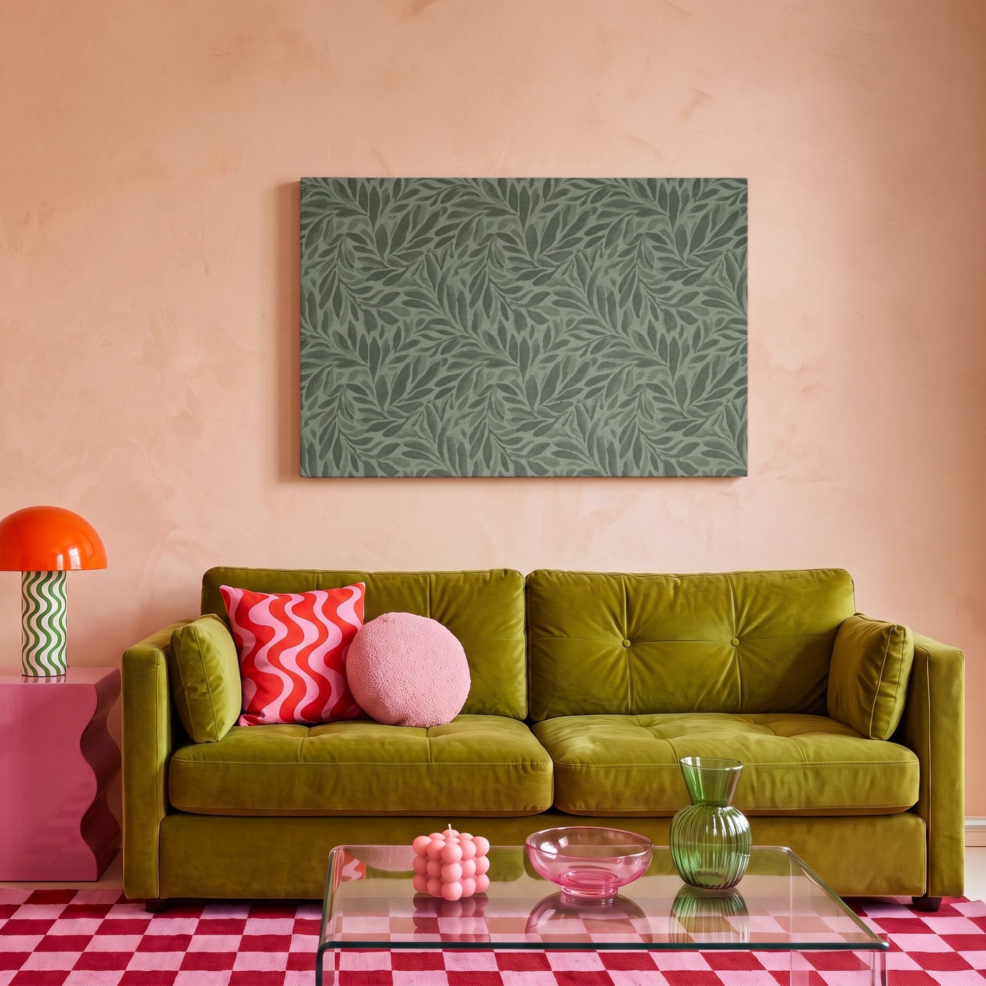 MuchoWow Gemälde Blätter - Bio - Grün, Fotodruck (1 St), Akustikbilder Schallabsorber, Wandpaneele, Akustikpaneele 120x80 cm