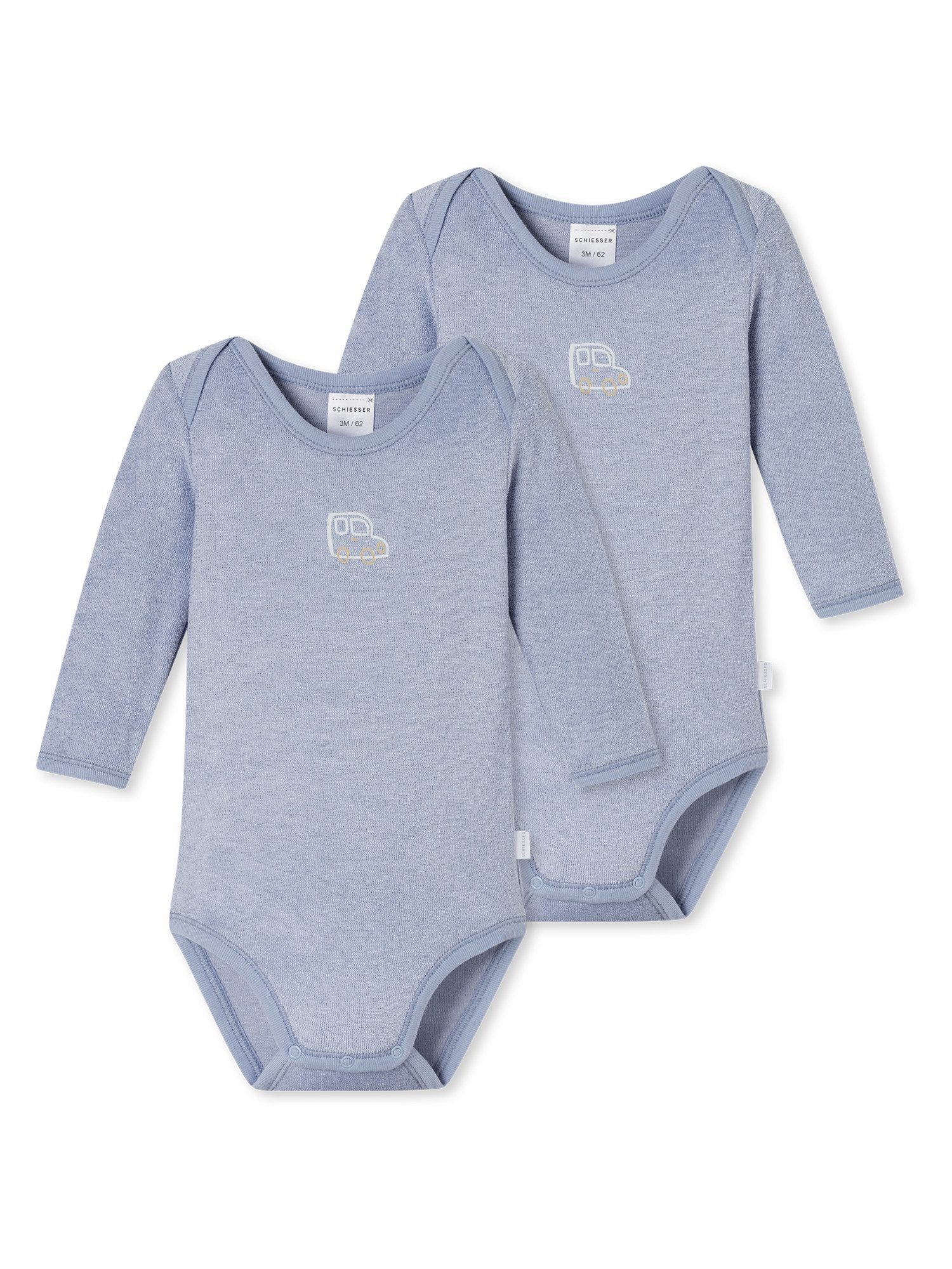 Schiesser Langarmbody Body 11 (2-tlg) Body langarm, Longsleeve Bodysuit, Einteiler langarm