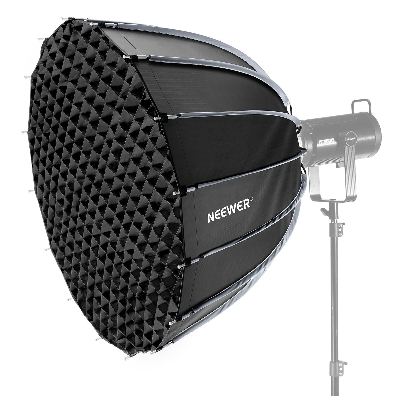 Neewer Softbox NS90P 90cm Parabol Softbox, mit Bowens Mount, Schnellwechsel, mit Diffusoren/Gitter/Tasche, für Video Dauerlicht Godox Aputure