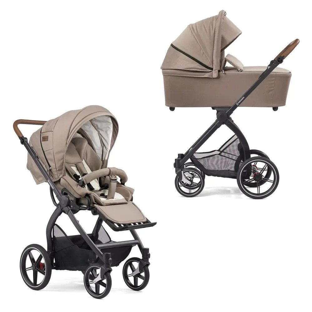 Gesslein Kinder-Buggy Kombikinderwagen FX4 Soft+ Classic schwarz/tabak inkl. CX3 Wanne 26126