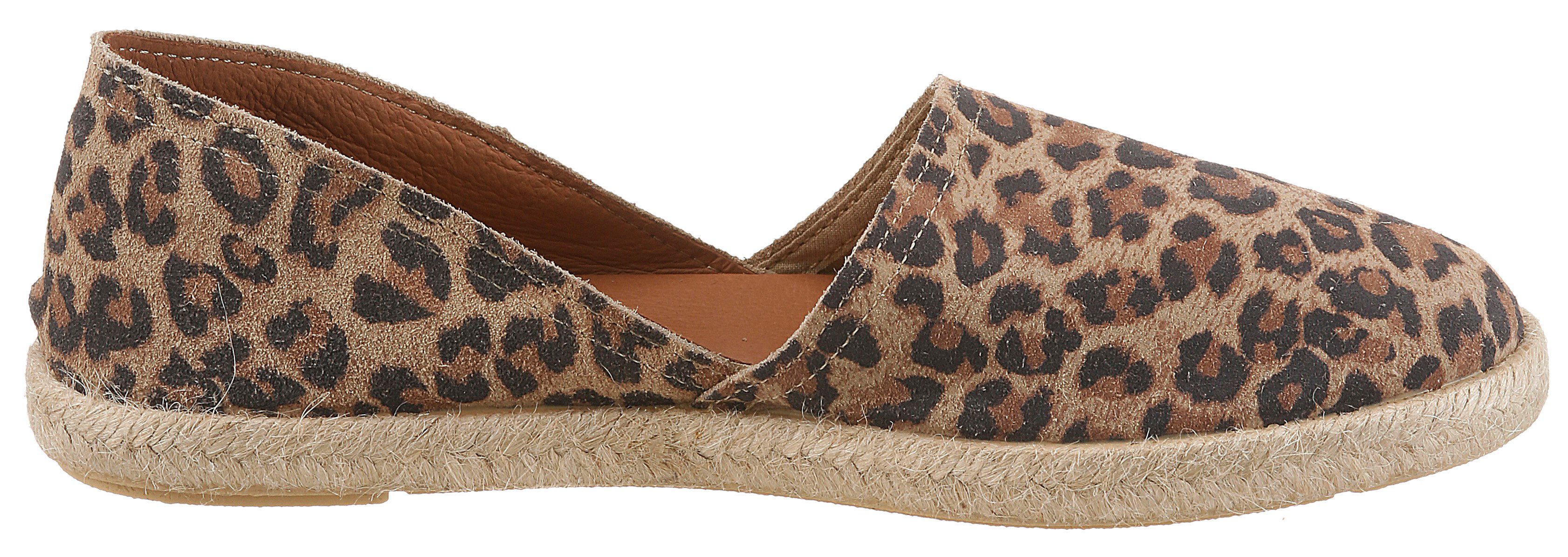 VERBENAS Espadrille Strandschuh, Sommerschuh, Loafer im trendigen Animal-Look