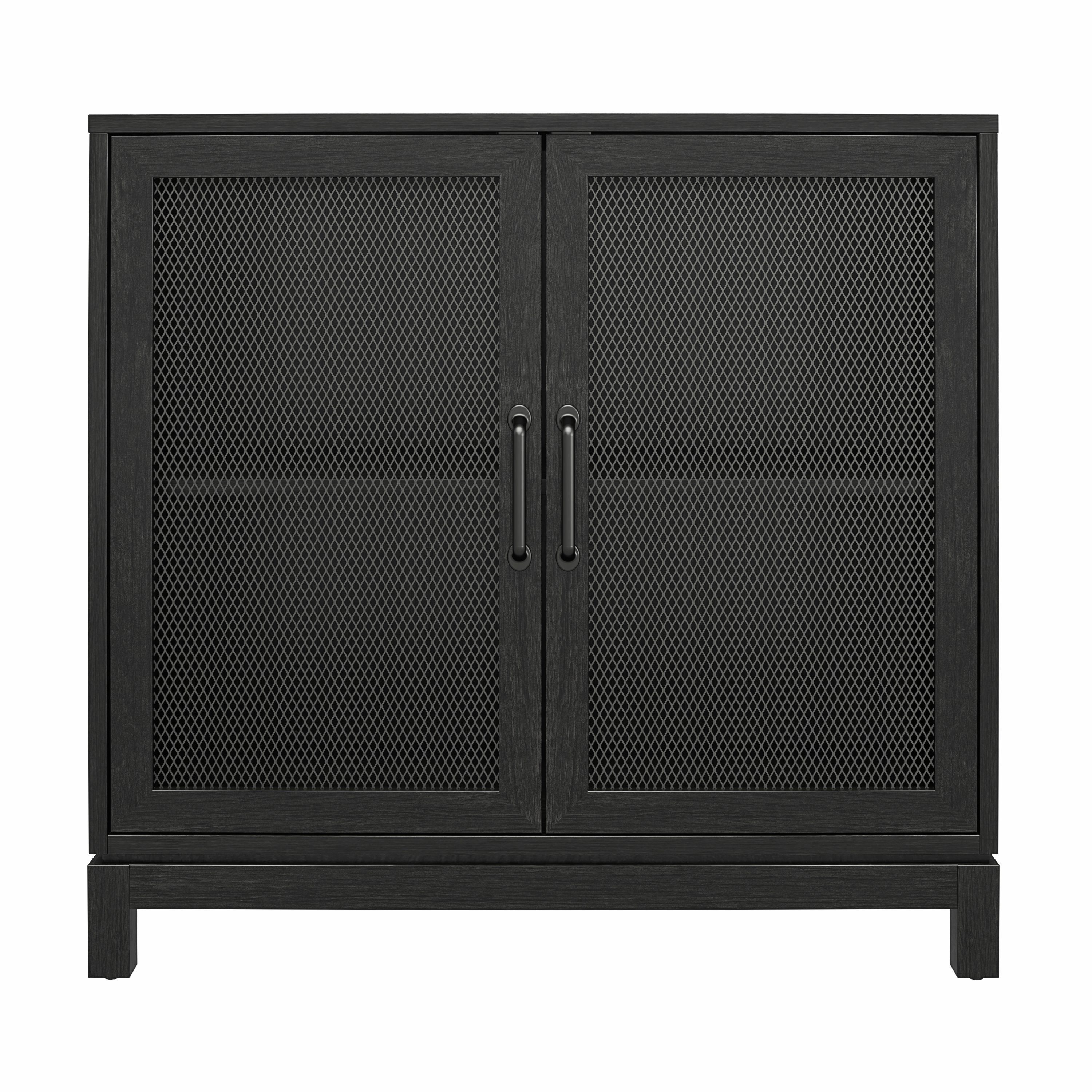 cm Tess schwarz mit Türen, 85 Breite Metallverzierung, 2 Mehrzweckschrank loft24