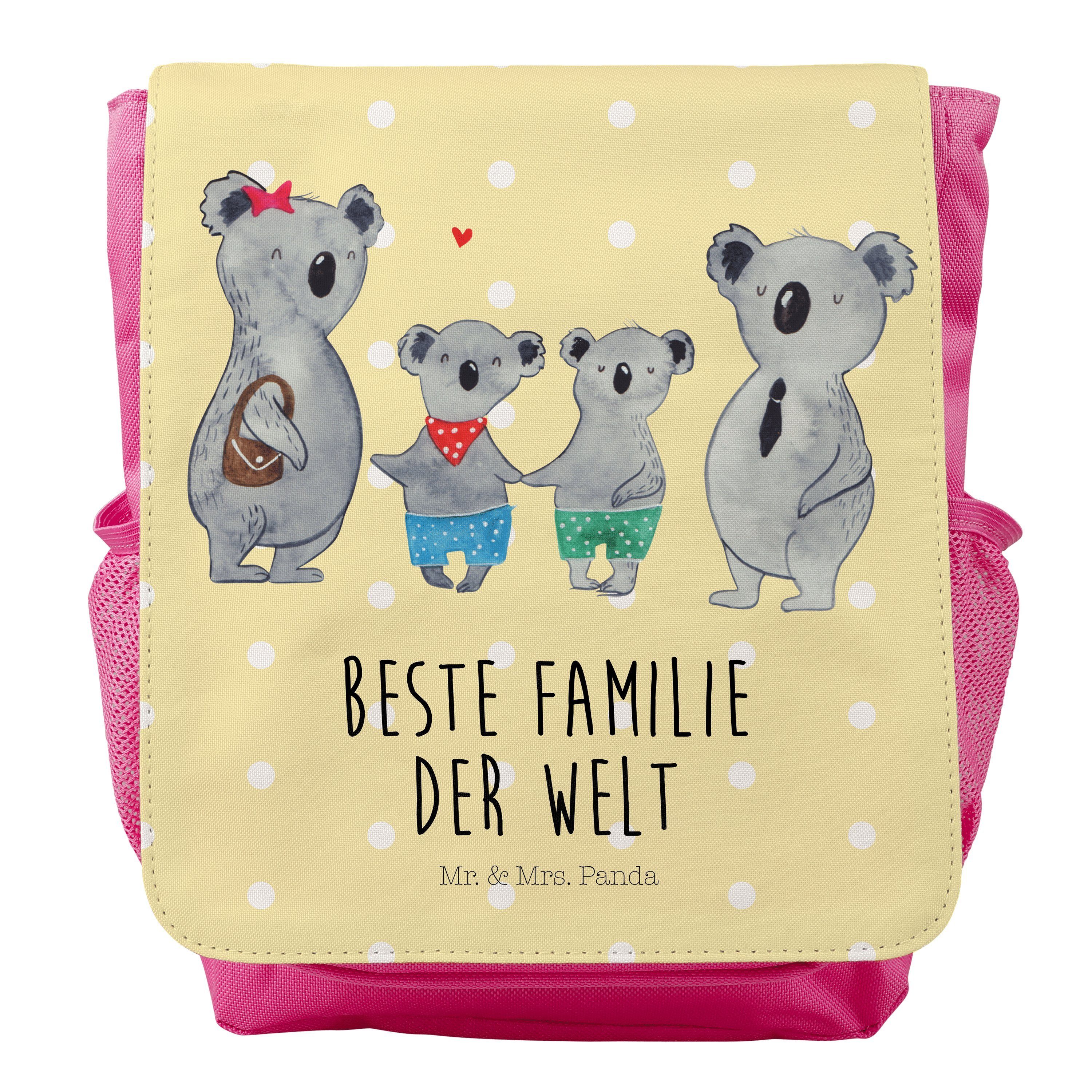 Mr. & Mrs. Panda Kinderrucksack Koala Familie zwei - Gelb Pastell - Geschenk, Rucksack Kindergröße, L