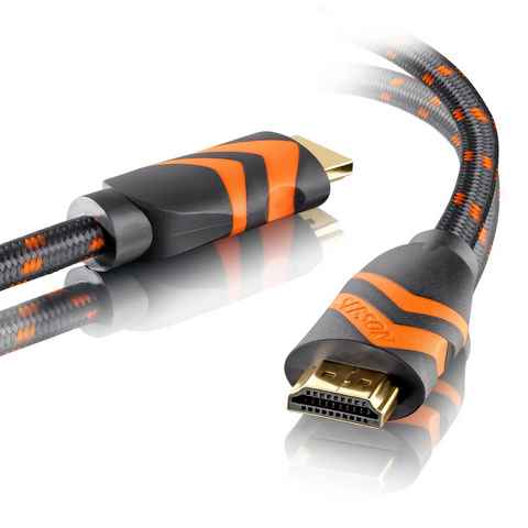 SEBSON HDMI Kabel 2m 2.0b Highspeed mit Ethernet - 18Gbit/s - 4K Ultra HD HDMI-Kabel, (200 cm)